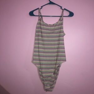 Colorful striped body suit